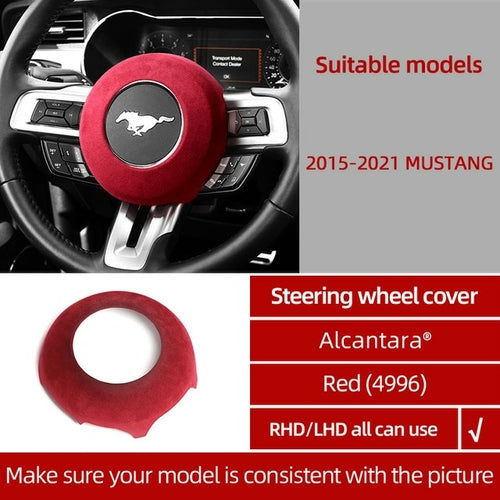ALCANTARA Wrap Car Steering Wheel Airbag ABS Cover For Ford
