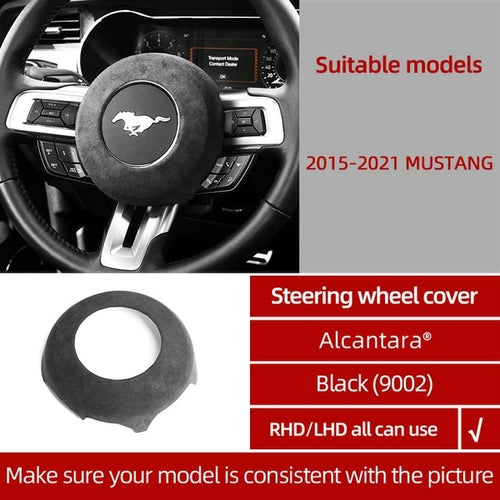 ALCANTARA Wrap Car Steering Wheel Airbag ABS Cover For Ford